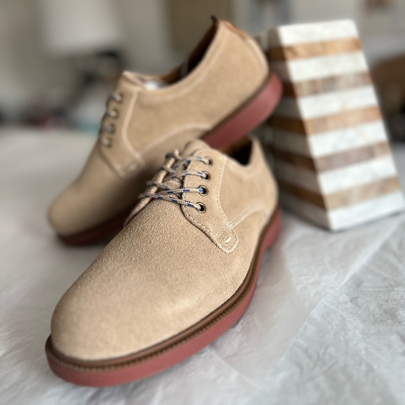 BNWT Florsheim Boys Tan Suede Dress Shoes sz 2Y with box Supacush - Picture 6 of 10